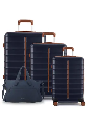 Odyssey Set of 3 & Float Duffle Combo | Ocean Blue | Cab Med Lar Hard Luggage & Duffle