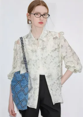 OFF SHOULDER FLORAL SHIRT