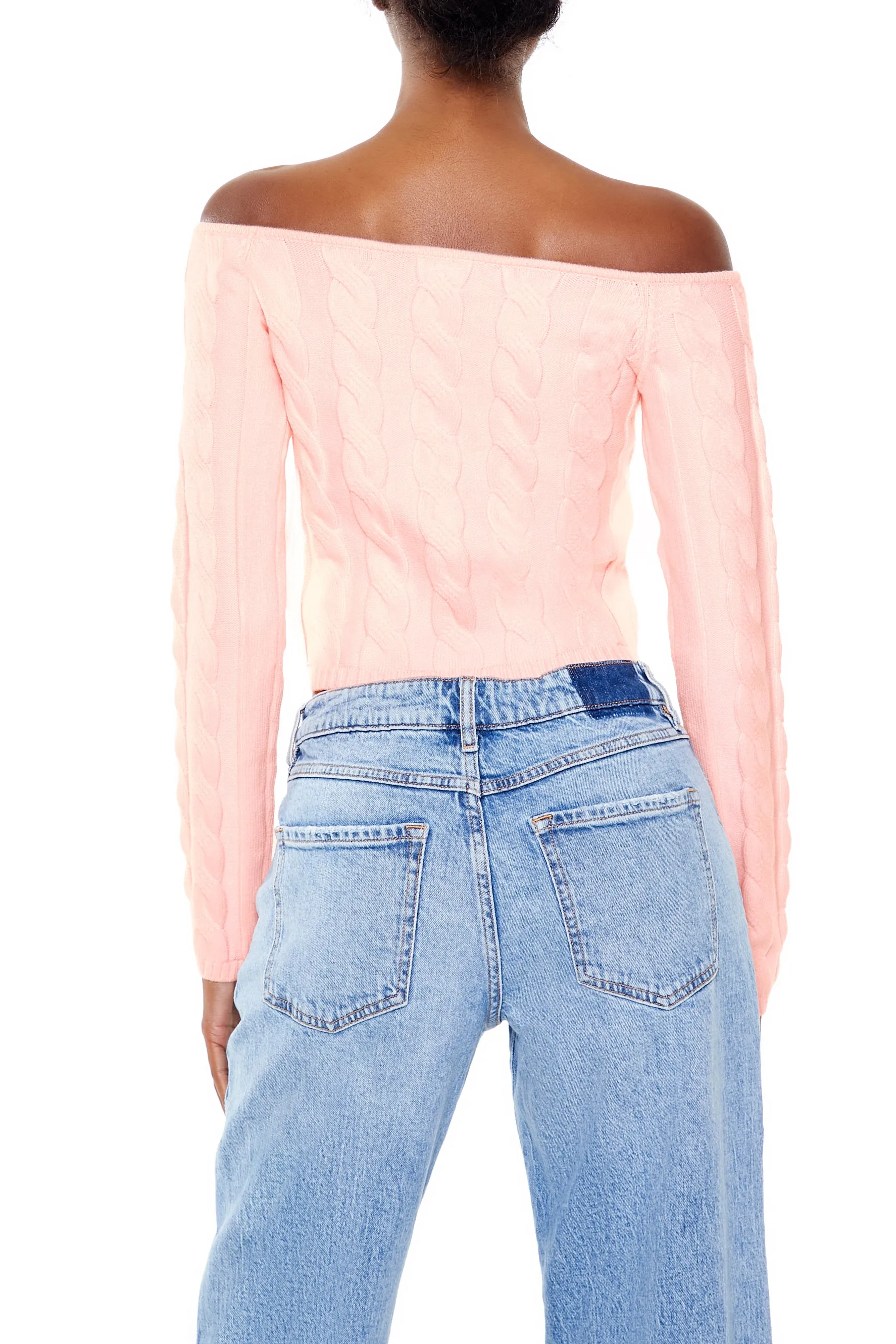 Off-the-Shoulder Cropped Sweater