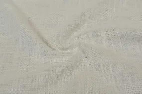 Off White Check Tnt Slub Viscose Fabric