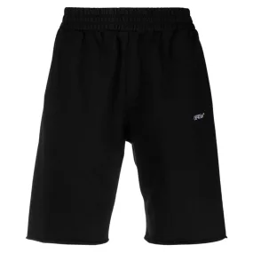 Off-White Scribble Design Black Sweat Shorts