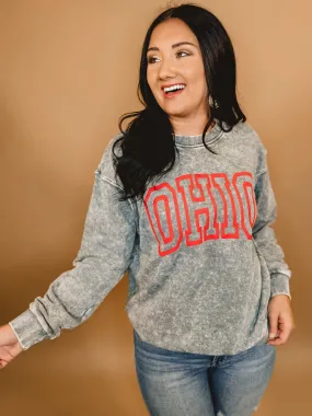 Ohio Mineral Washed Graphic Sweatshirt - Grey