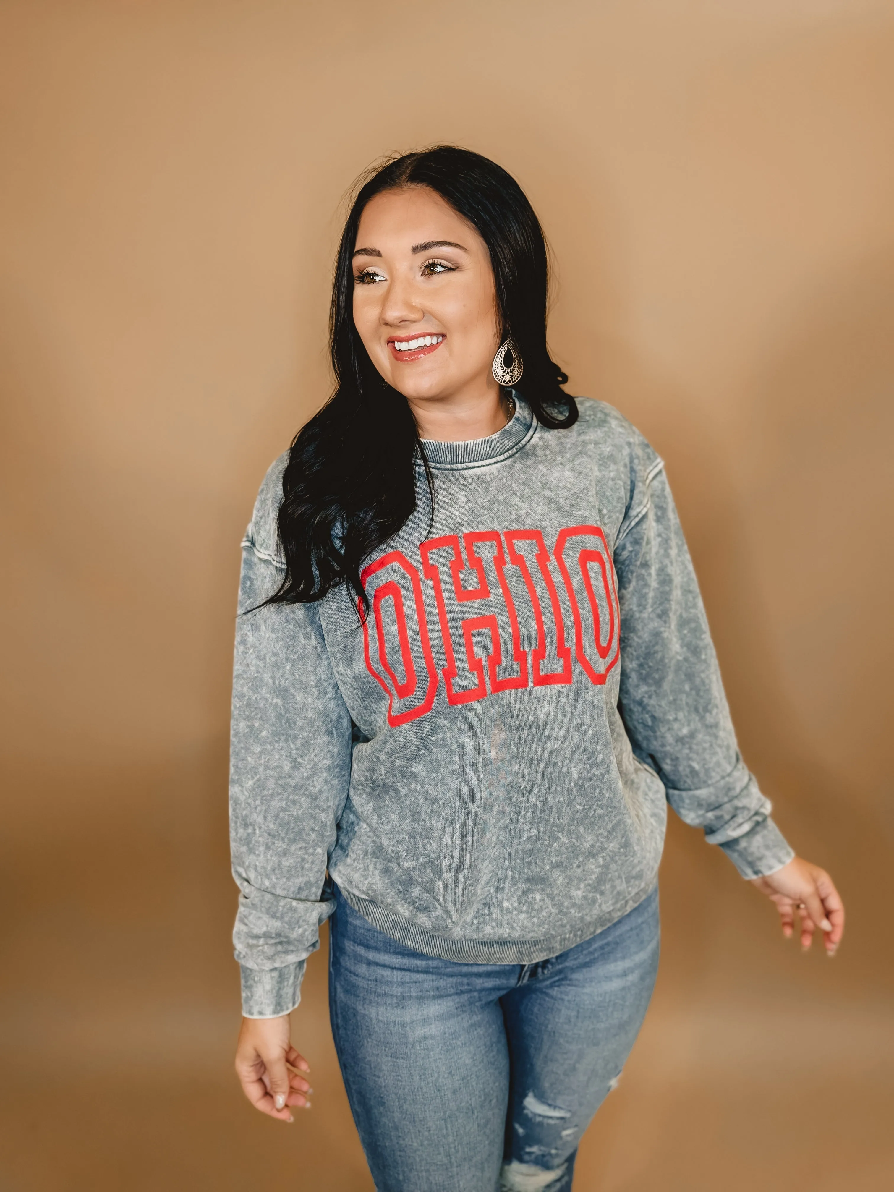 Ohio Mineral Washed Graphic Sweatshirt - Grey
