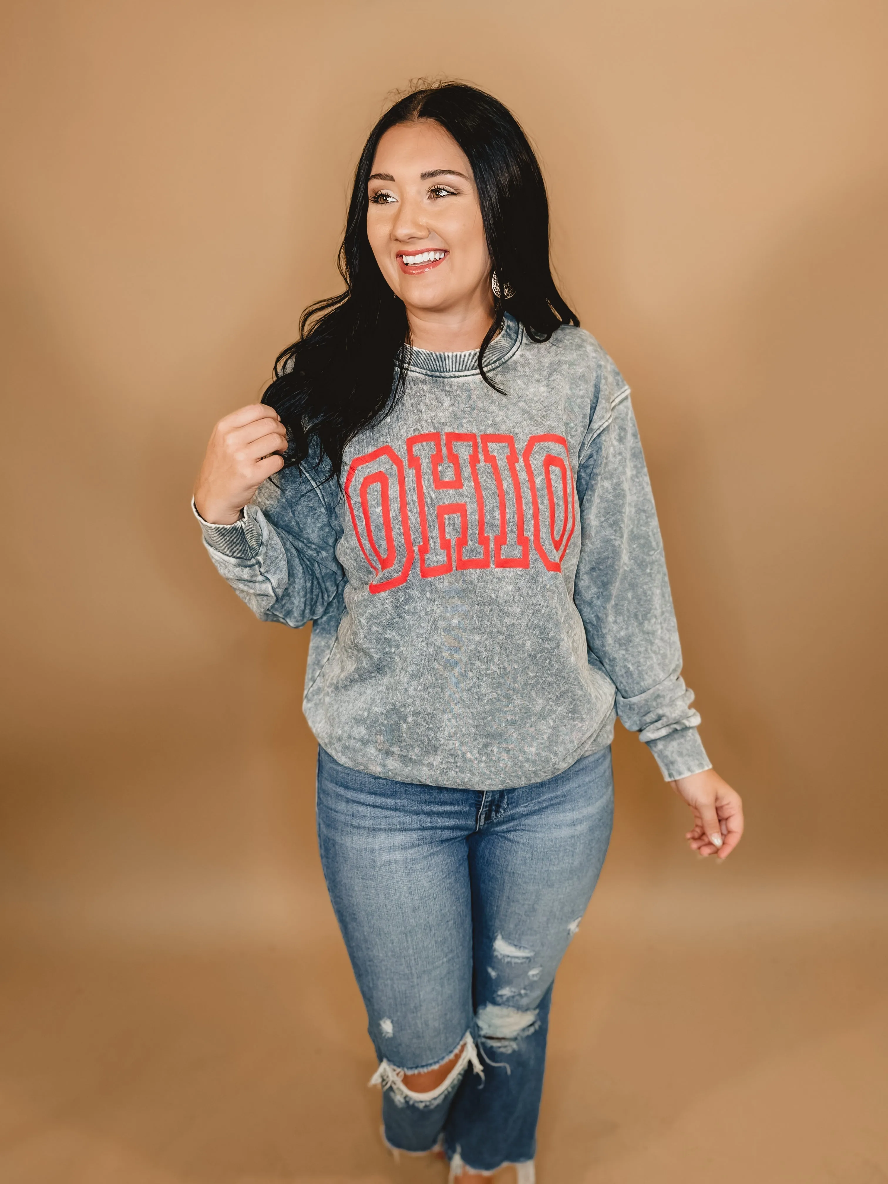 Ohio Mineral Washed Graphic Sweatshirt - Grey