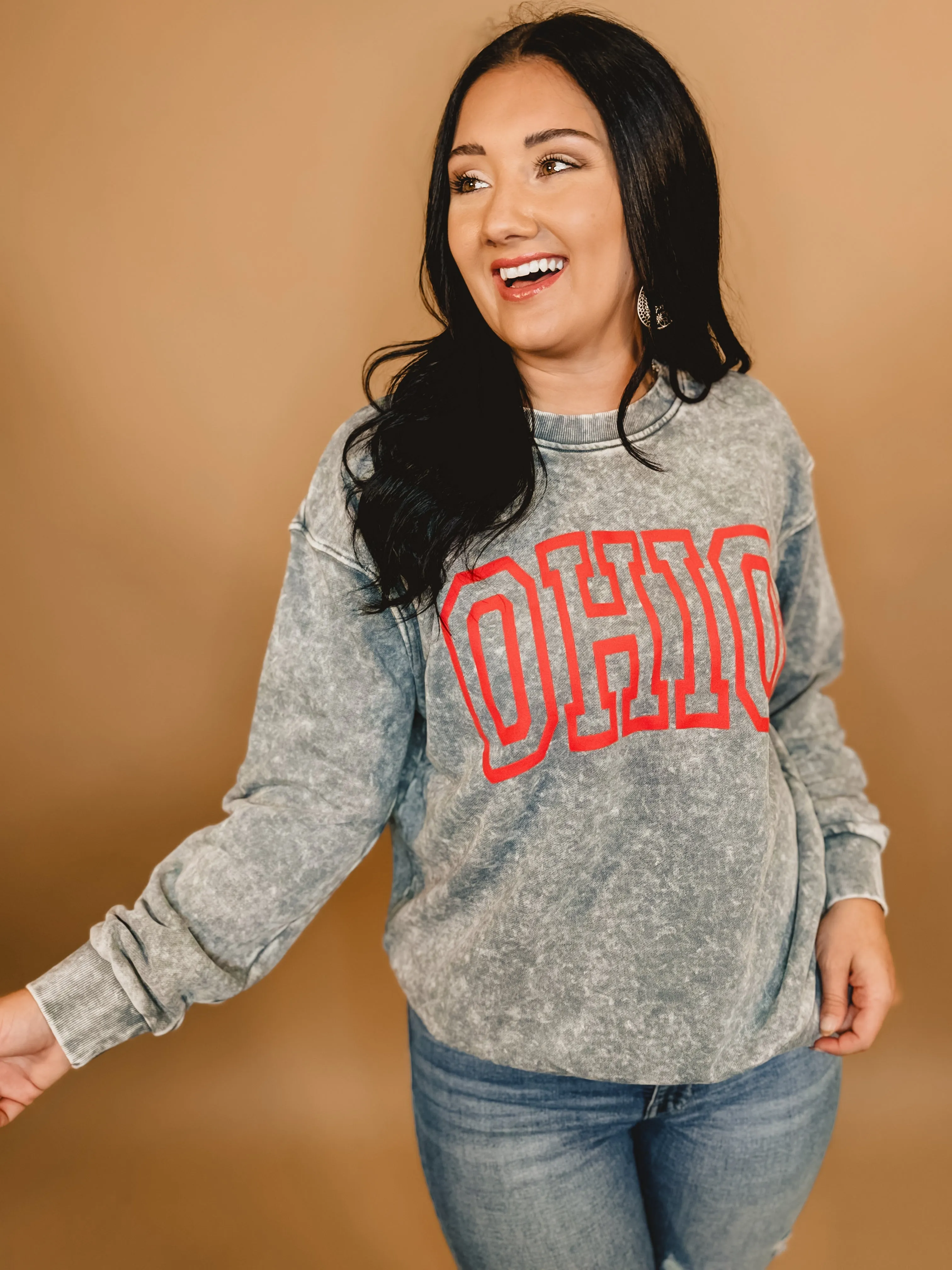 Ohio Mineral Washed Graphic Sweatshirt - Grey