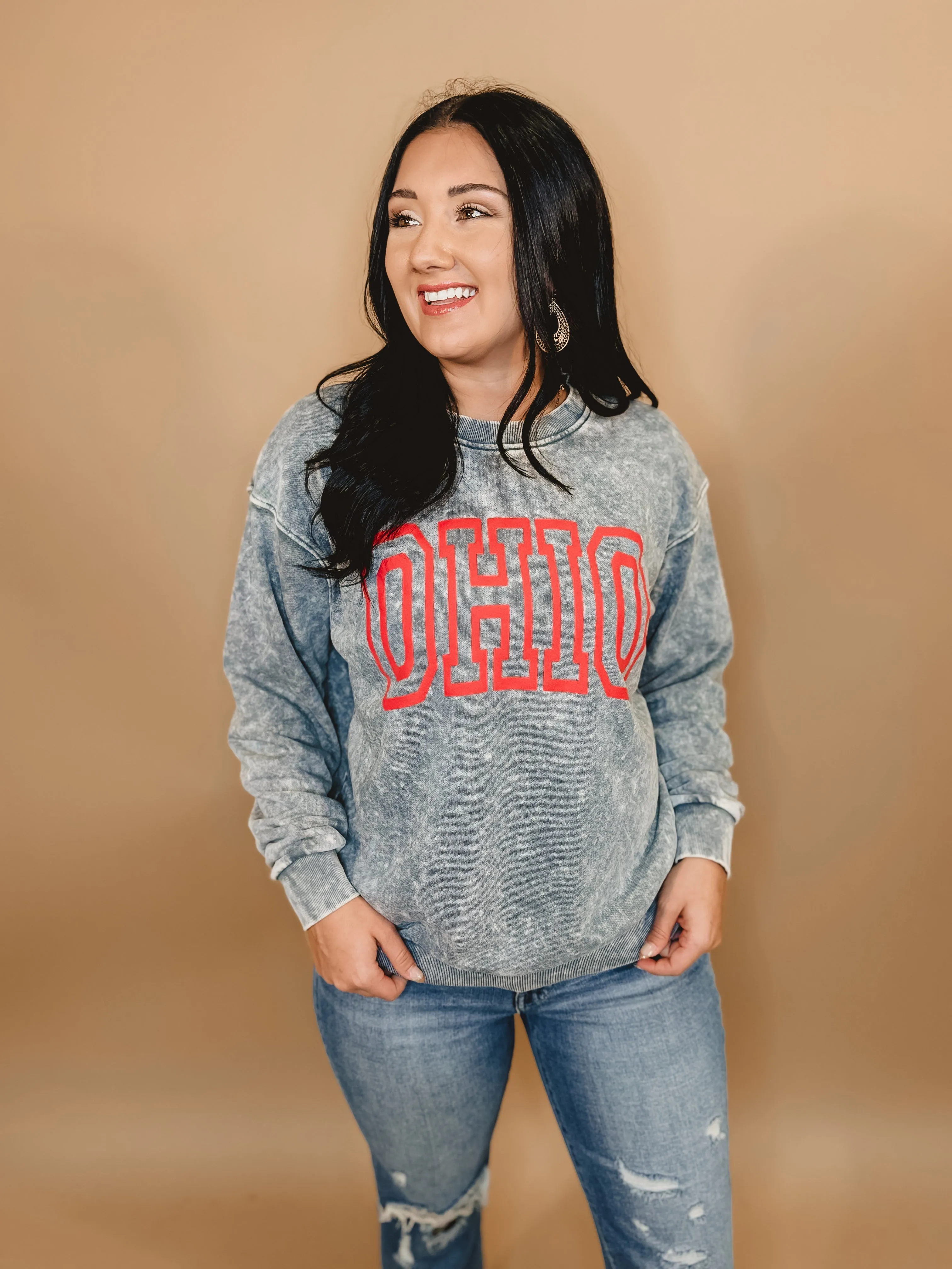 Ohio Mineral Washed Graphic Sweatshirt - Grey