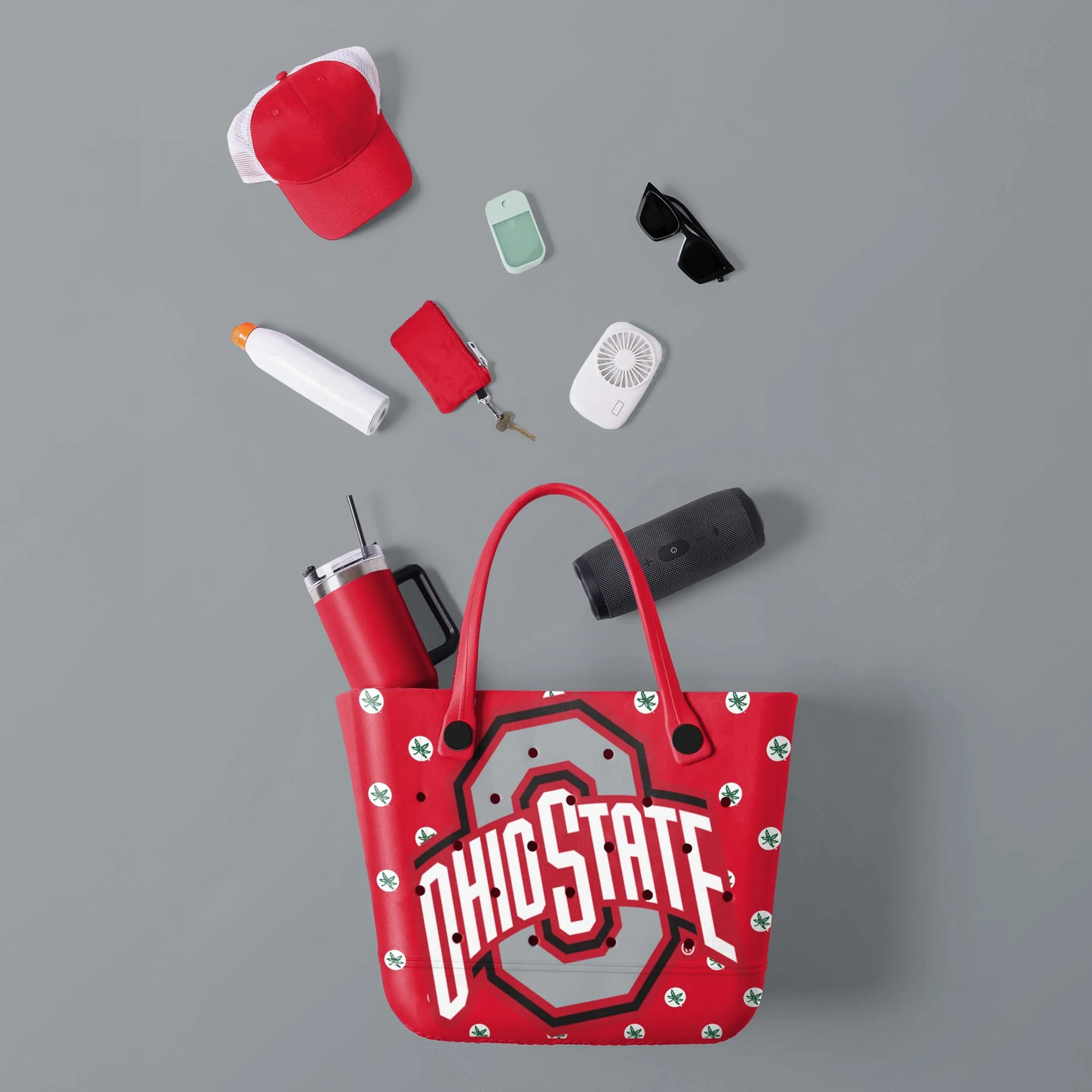 Ohio State Buckeyes NCAA Big Logo Mini Print Tailgate Tote Bag (PREORDER - SHIPS LATE JANUARY)
