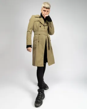 Olive belted '70s trench coat