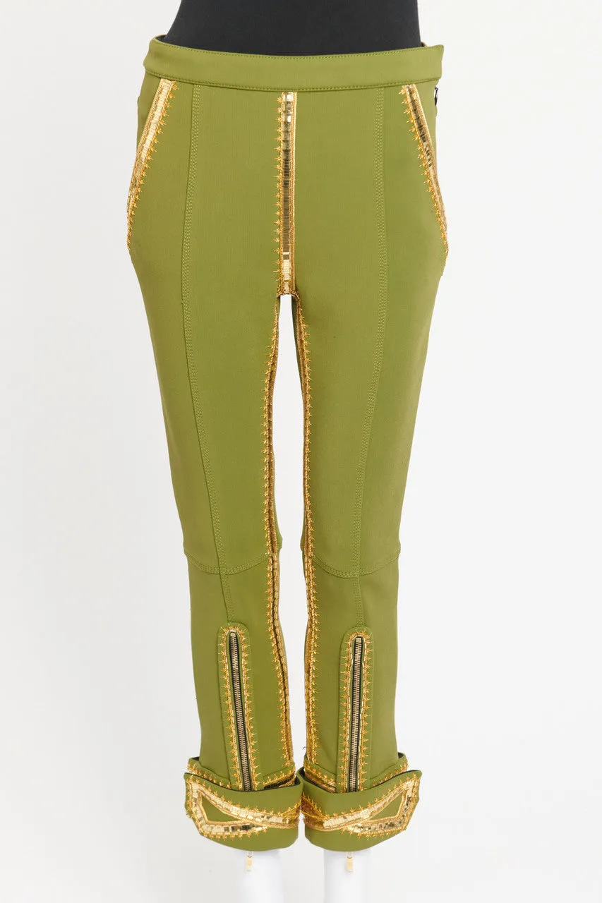 Olive Green Embellished Preowned Jodhpurs