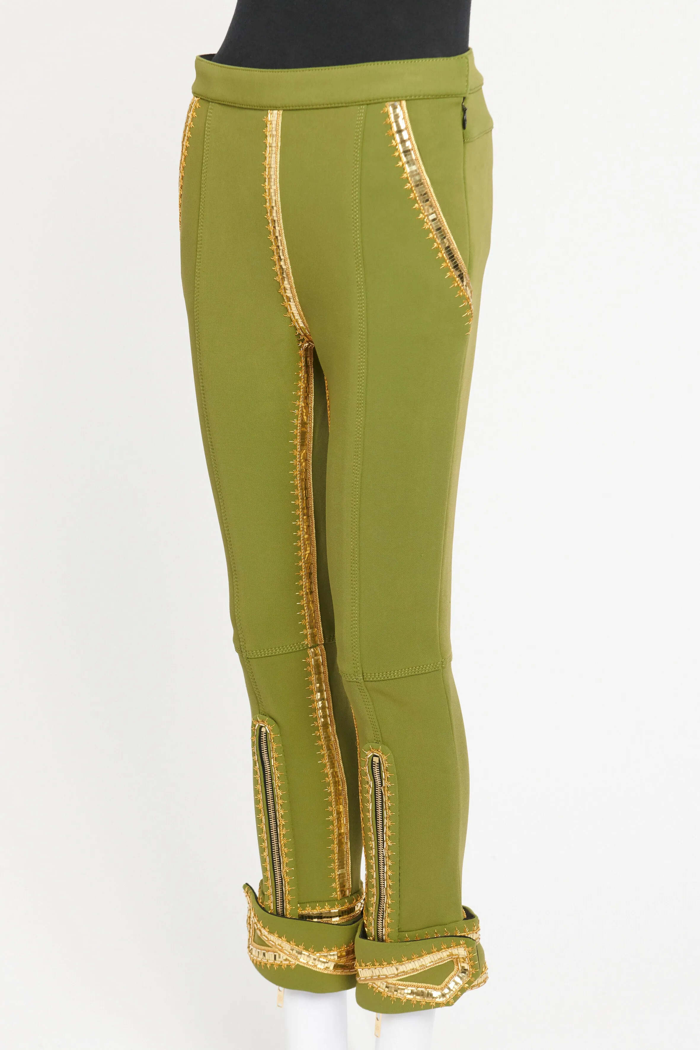 Olive Green Embellished Preowned Jodhpurs