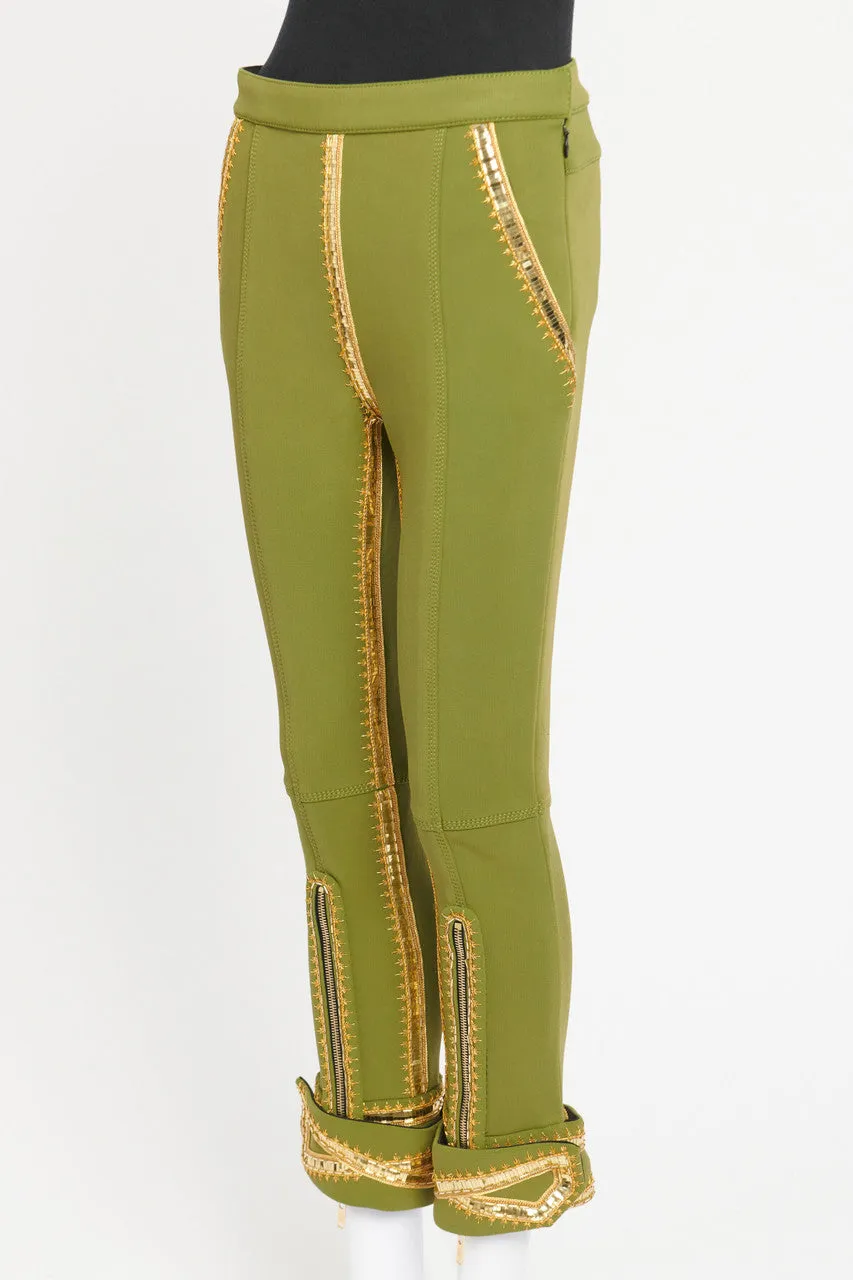 Olive Green Embellished Preowned Jodhpurs