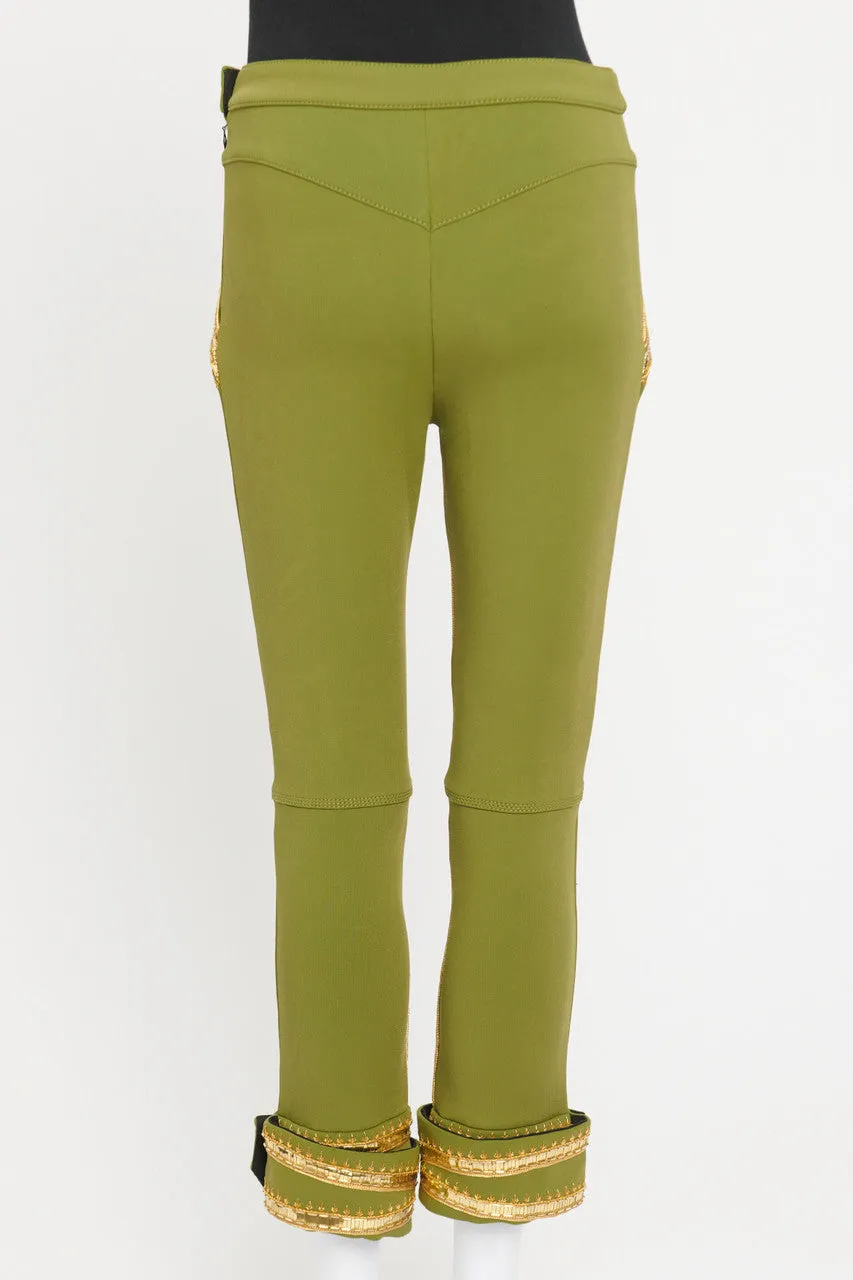 Olive Green Embellished Preowned Jodhpurs