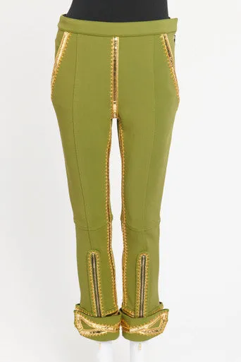 Olive Green Embellished Preowned Jodhpurs