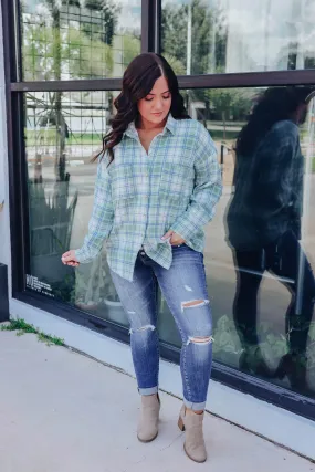 Ollie Oversized Plaid Flannel - Green