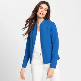 Olsen Linen Patch Jersey Jacket Cobalt