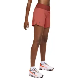 On Women's 5-Inch Performance Running Shorts - Auburn / Ruby
