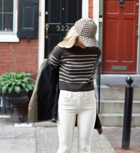 ONE GREY DAY STRIPED BLAKELY CASHMERE PULLOVER