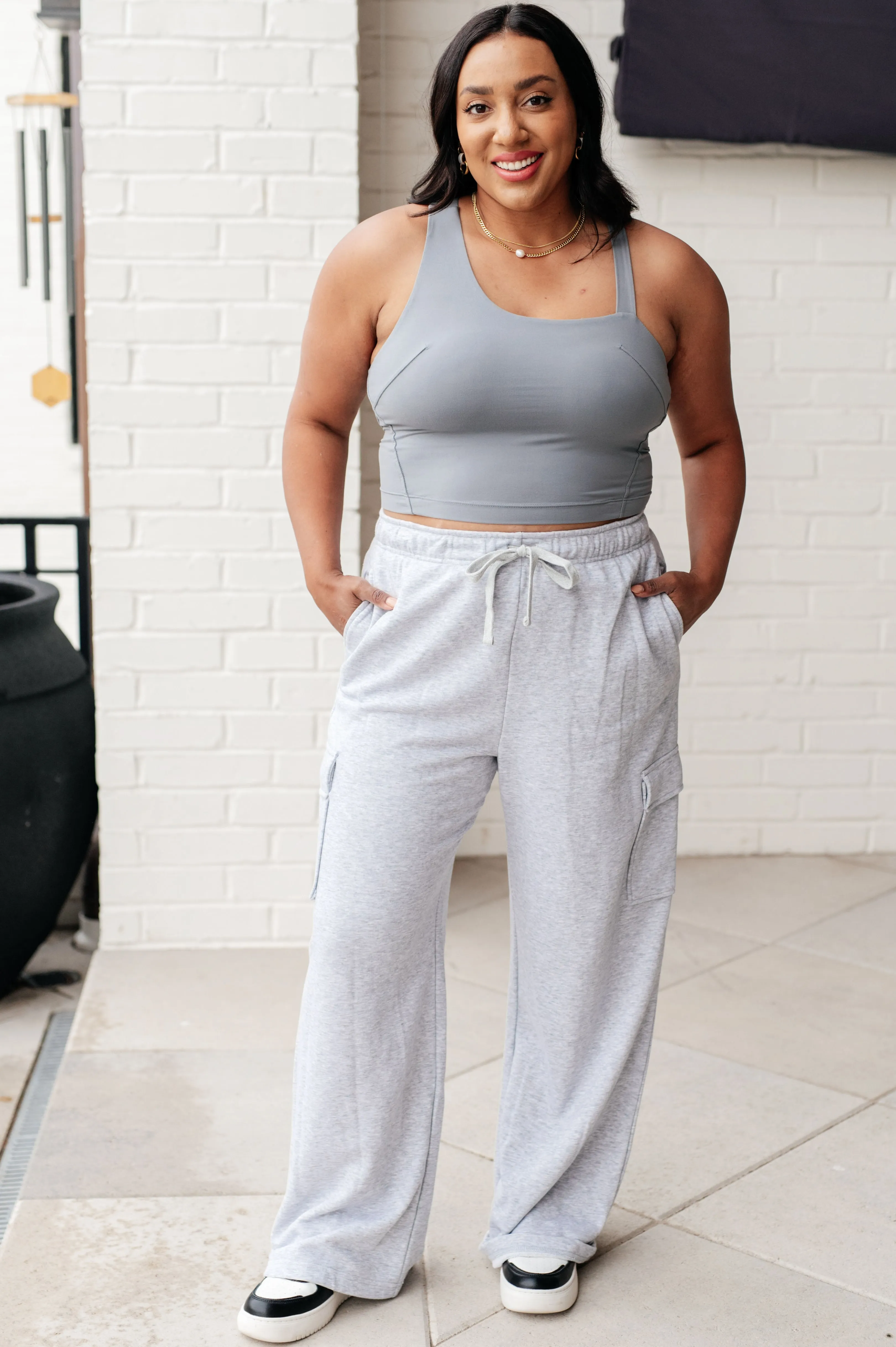 *Online Exclusive* Doing it For Me Asymmetrical Tank in Rhino Grey