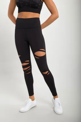 *Online Exclusive* Mono B Red Laser-Cut Highwaist Leggings