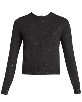 Onyx Sequin Paillette Cashmere Cardigan