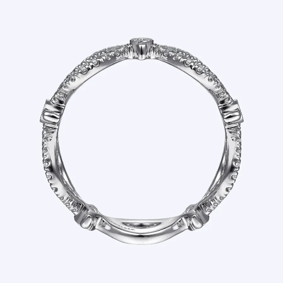 Open Link Diamond Station Ring