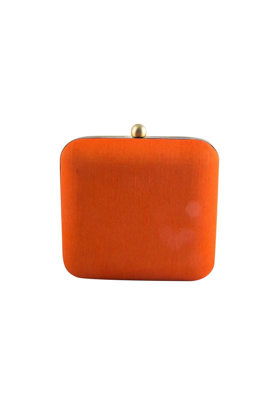 Orange Gotapatti Embroidered Box Clutch