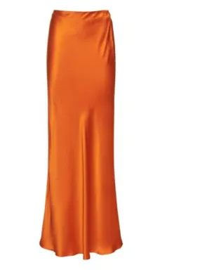 Orange Midi  Skirt