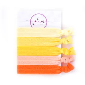 Orange Ombre Hair Ties - Set of 5