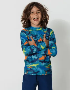 Orange Shark Rash Guard