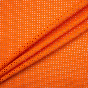 Orange Square Geometric Cotton Embroidery