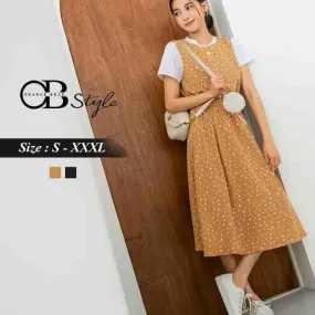 ORANGEBEAR POLKA DOTS SLEEVELESS DRESS