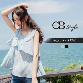 ORANGEBEAR PRINTED SLEEVELESS TOPS