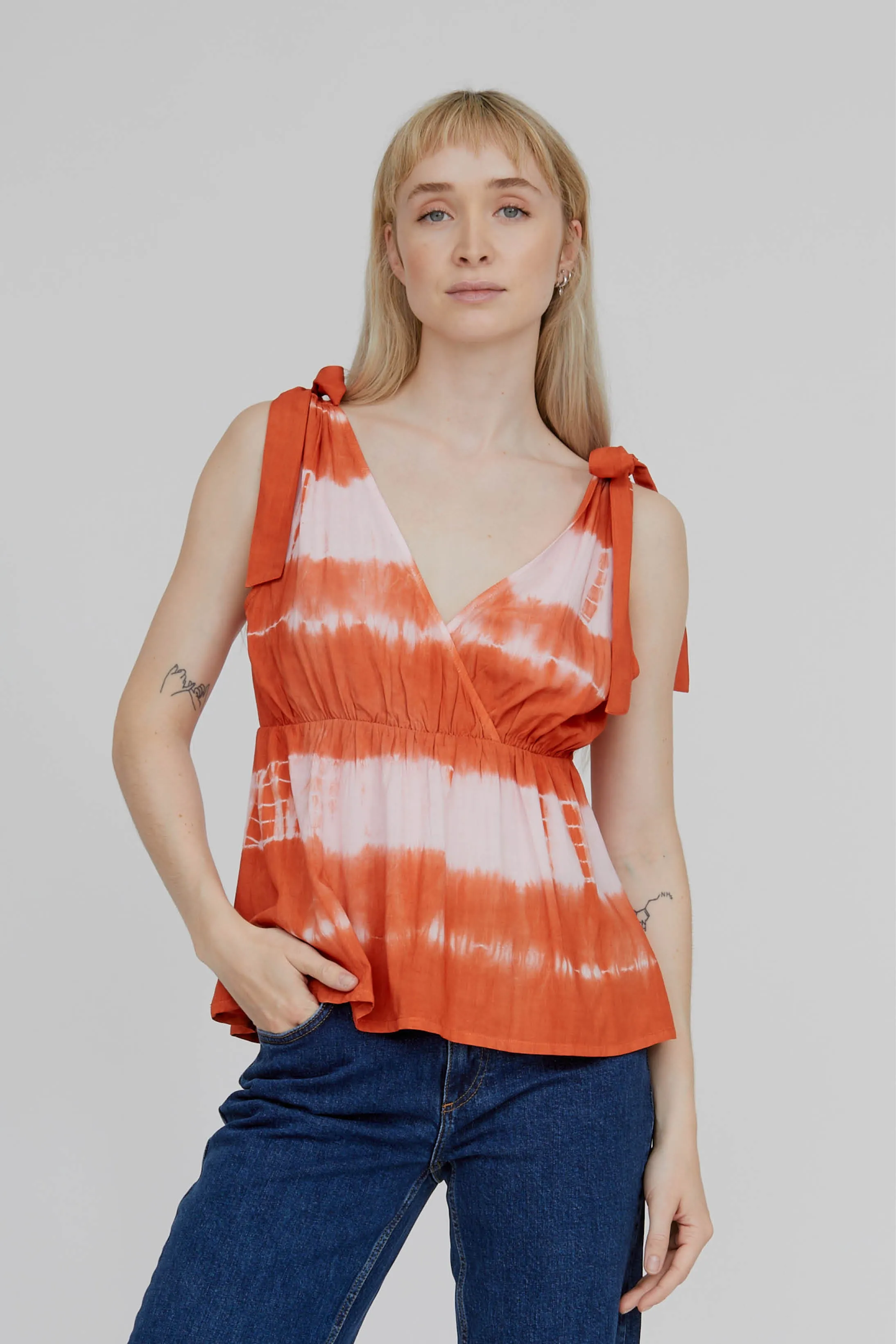 Orchid Top - Tie Dye Dusted Clay / Pink Chalk