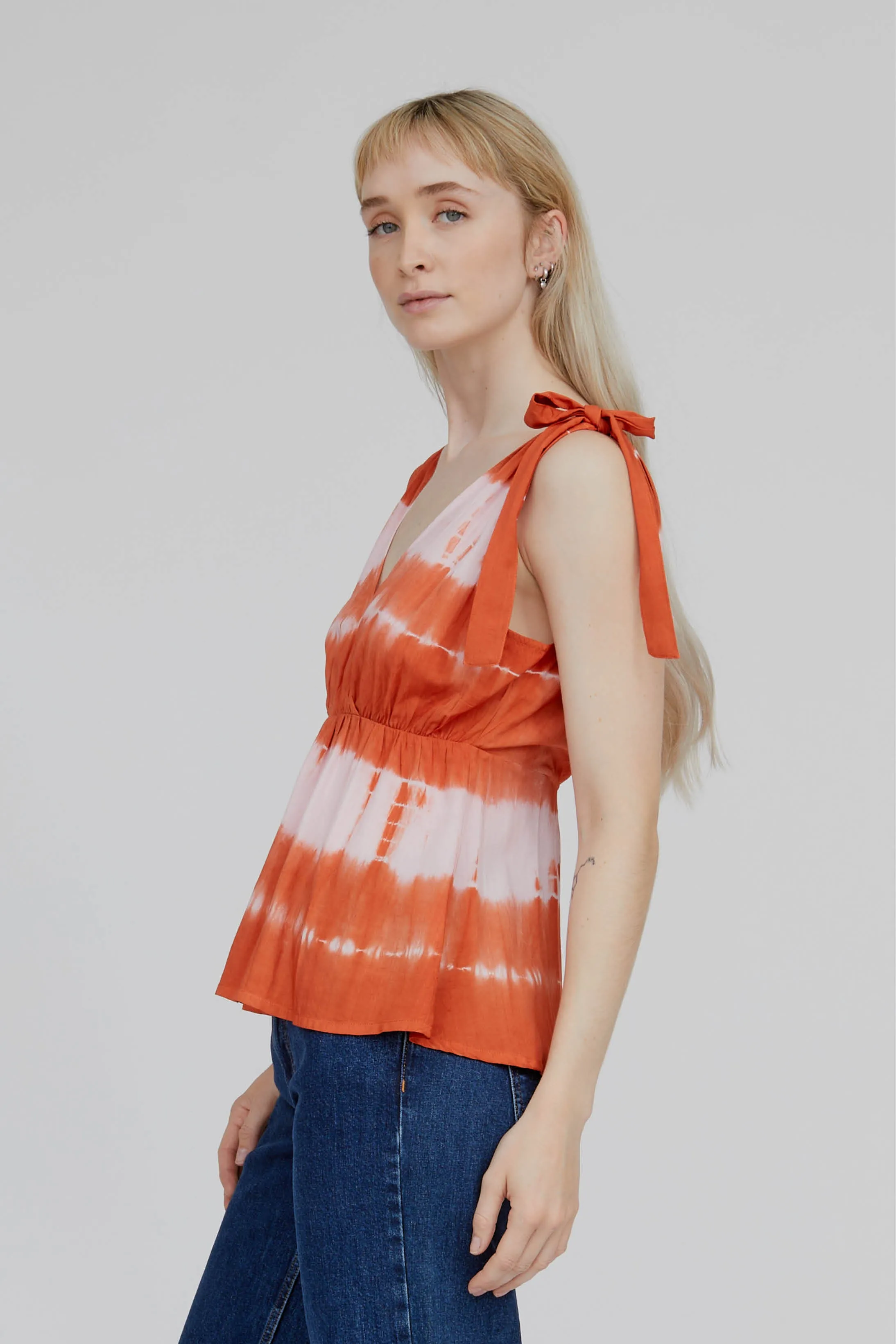 Orchid Top - Tie Dye Dusted Clay / Pink Chalk