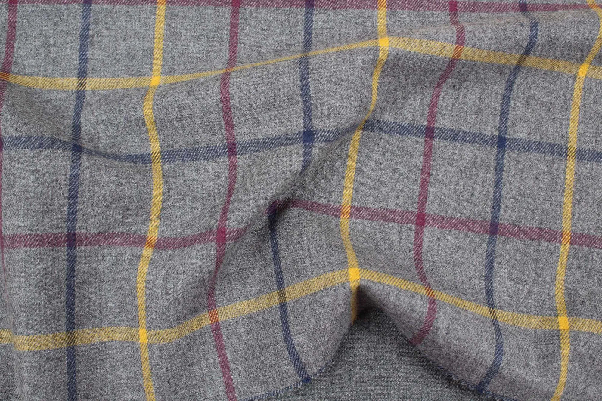Organic Cotton Brushed Flannel for Shirts - Checks (1 Mt Remnant)