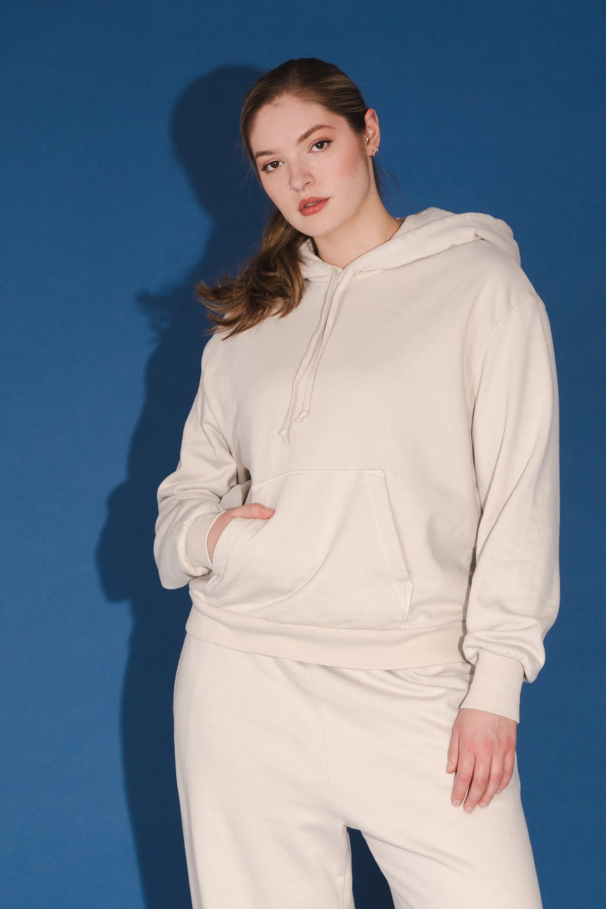 Organic Fleece Sweatshirt in Oyster