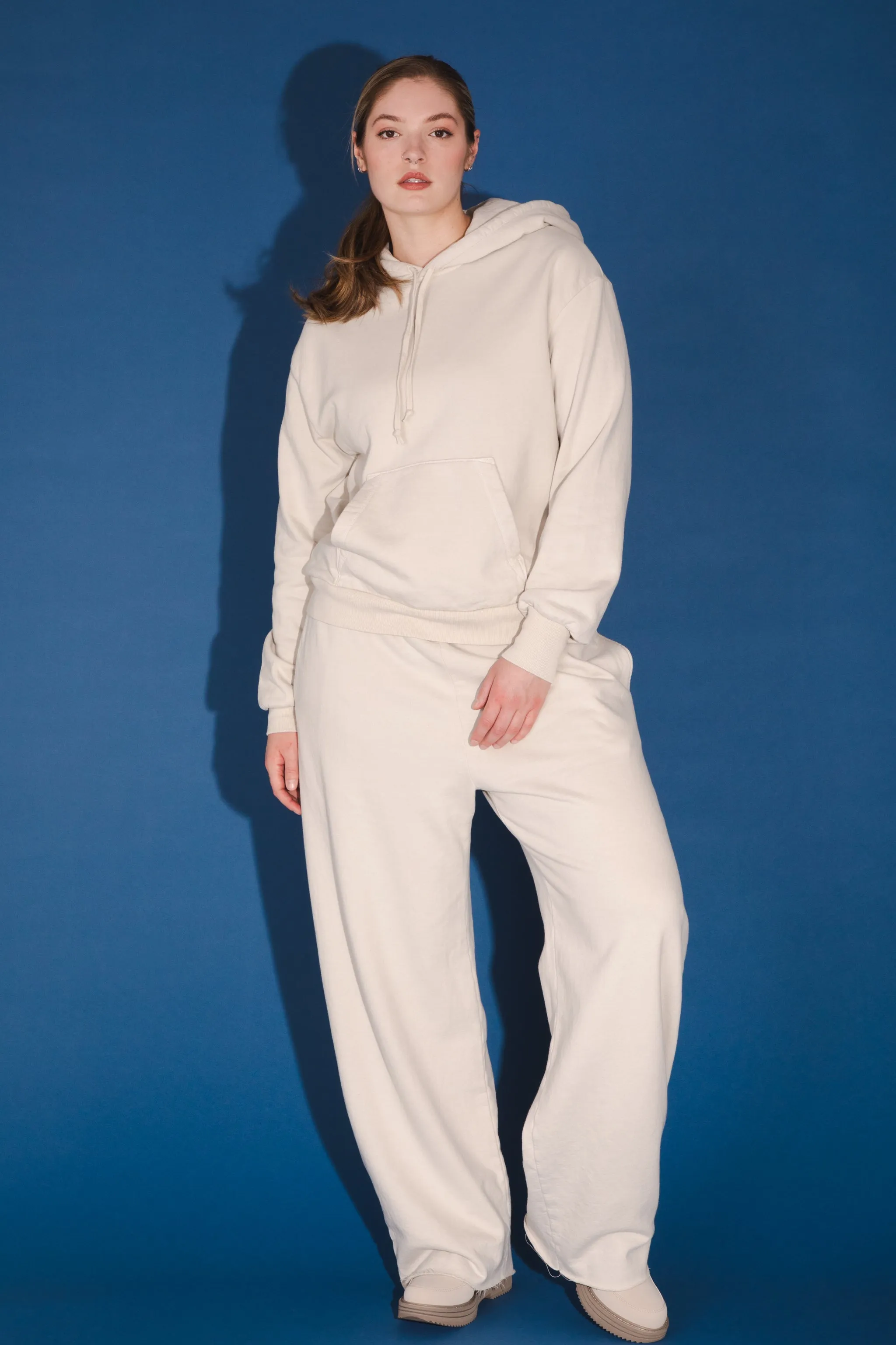 Organic Fleece Sweatshirt in Oyster