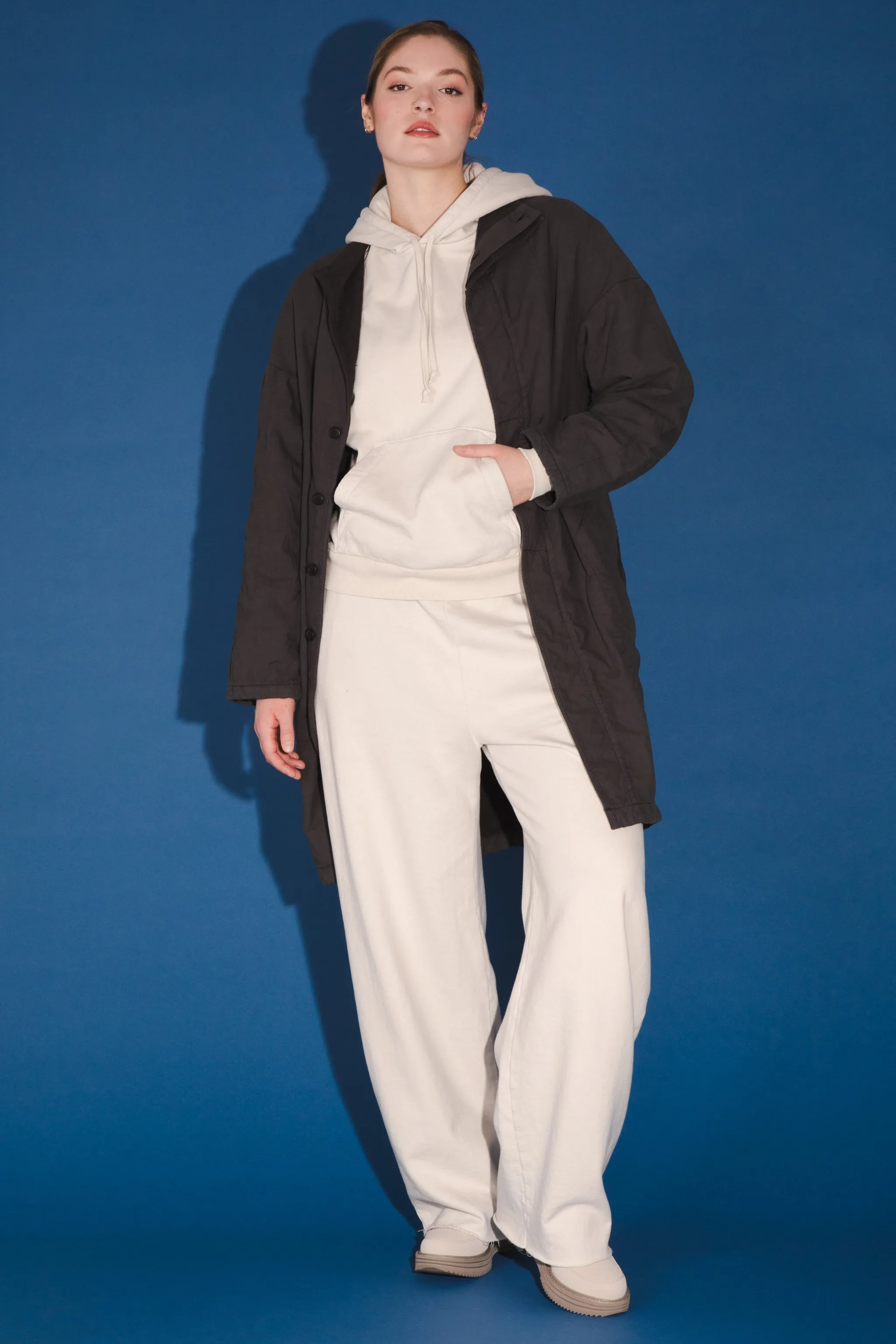 Organic Fleece Sweatshirt in Oyster