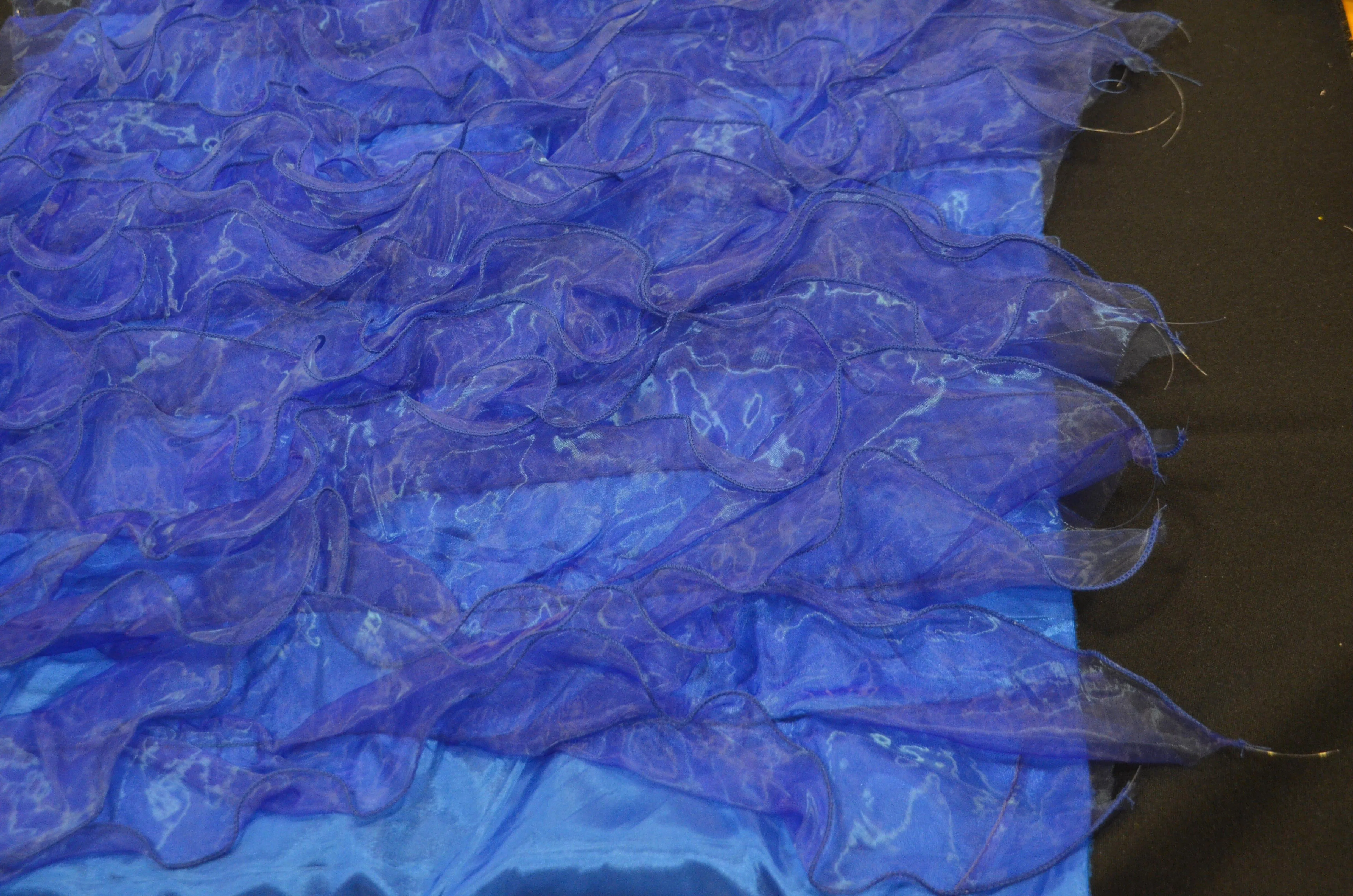 Organza Ruffled Taffeta Fabric | Layered Ruffle Taffeta Fabric | 57" Wide | Multiple Colors |