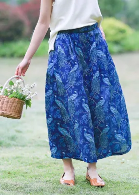Original Xia Xin cotton and linen women's ramie printed wide-leg pants