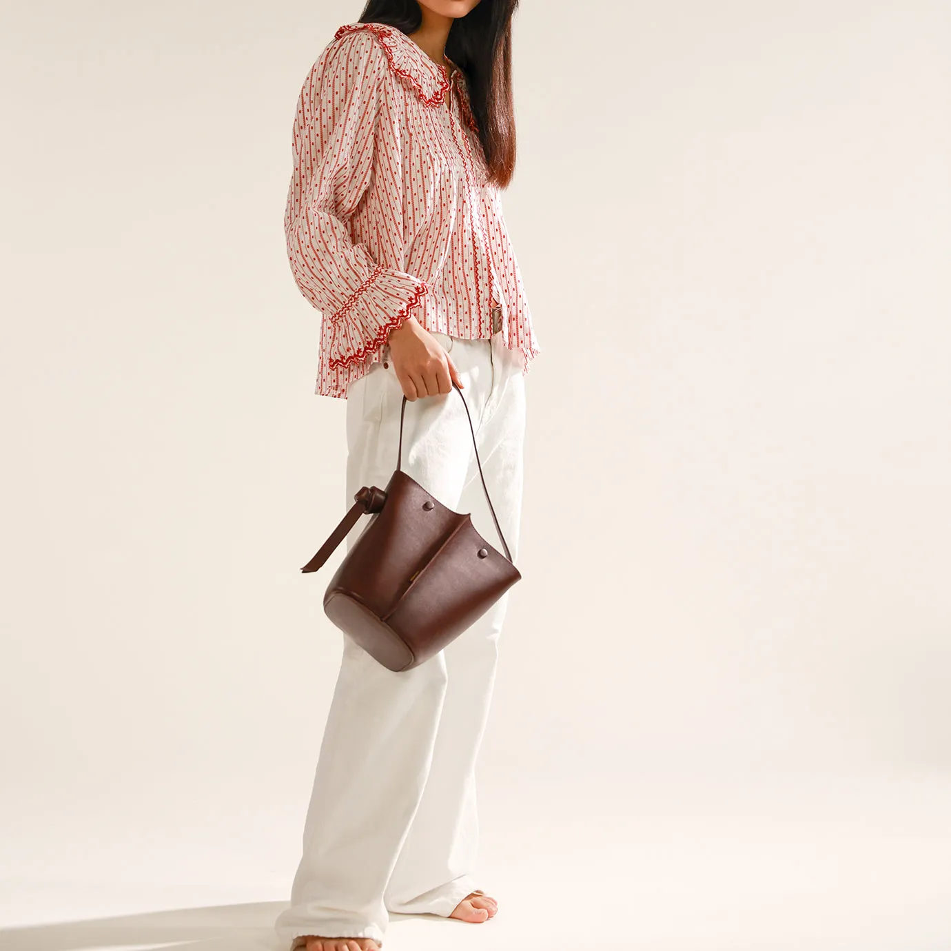 Orukami Knot Petit Sac Seau - Cacao