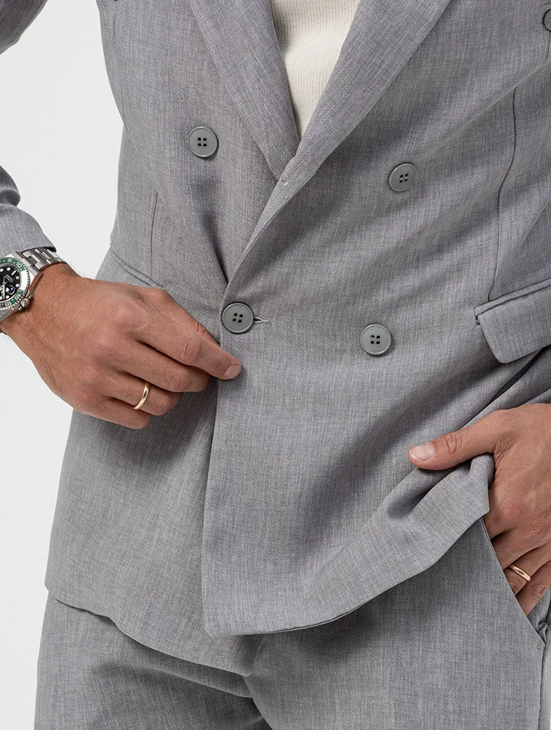 OSCAR DOUBLE BREASTED BLAZER IN GREY