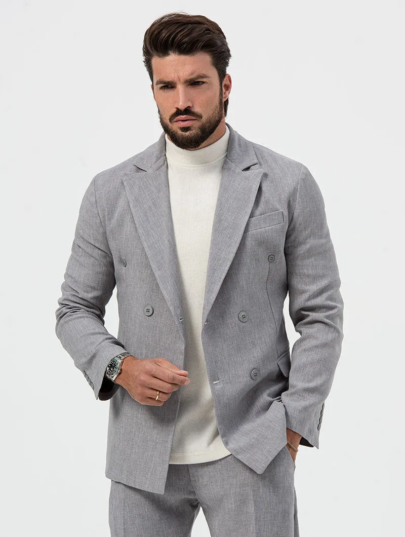 OSCAR DOUBLE BREASTED BLAZER IN GREY