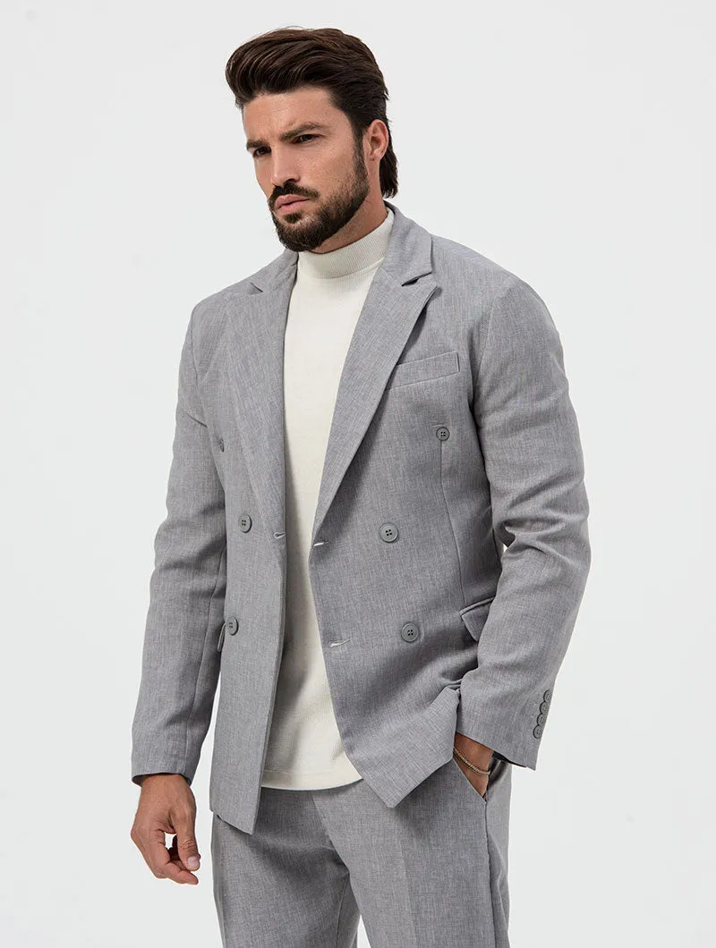 OSCAR DOUBLE BREASTED BLAZER IN GREY