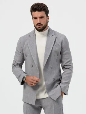 OSCAR DOUBLE BREASTED BLAZER IN GREY