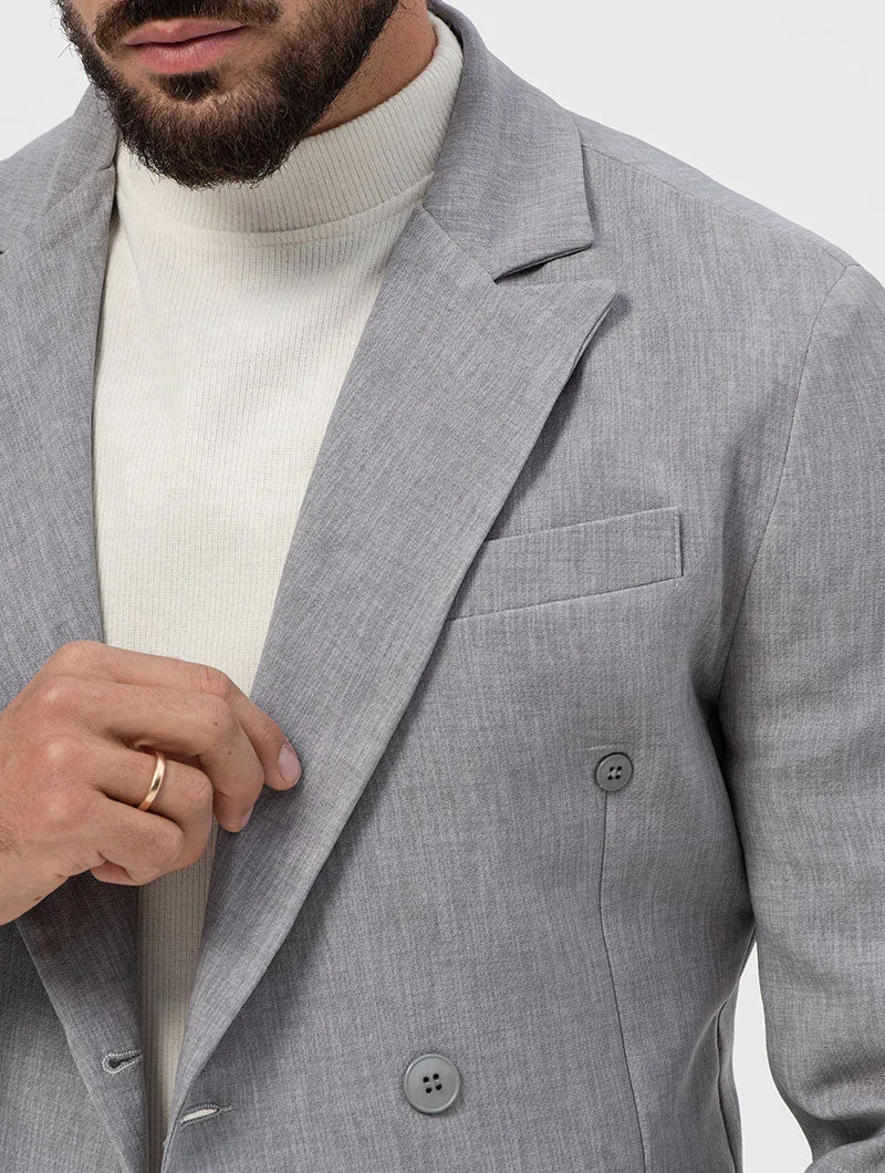 OSCAR DOUBLE BREASTED BLAZER IN GREY