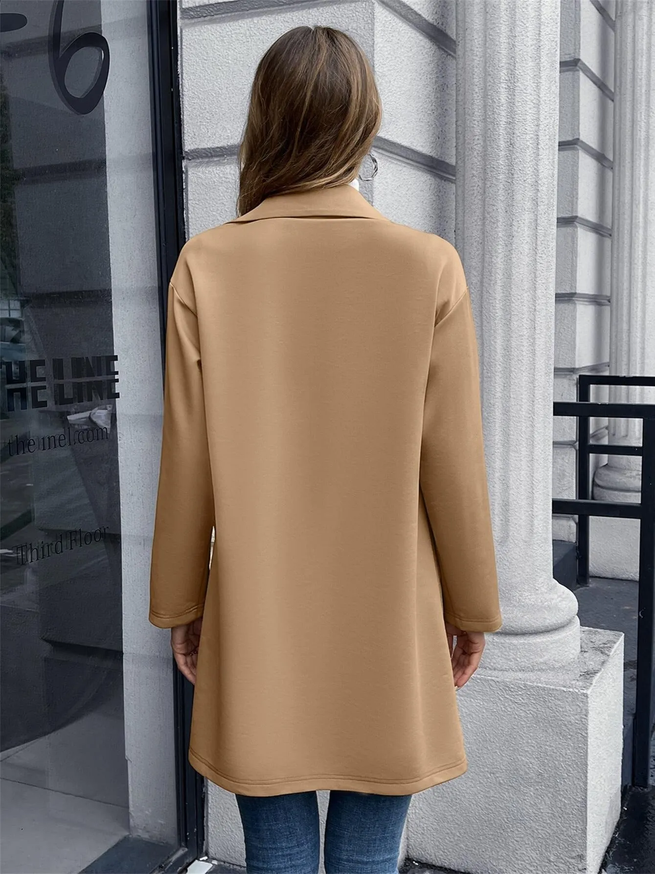 Outwear Solid Button Ladies Blazer