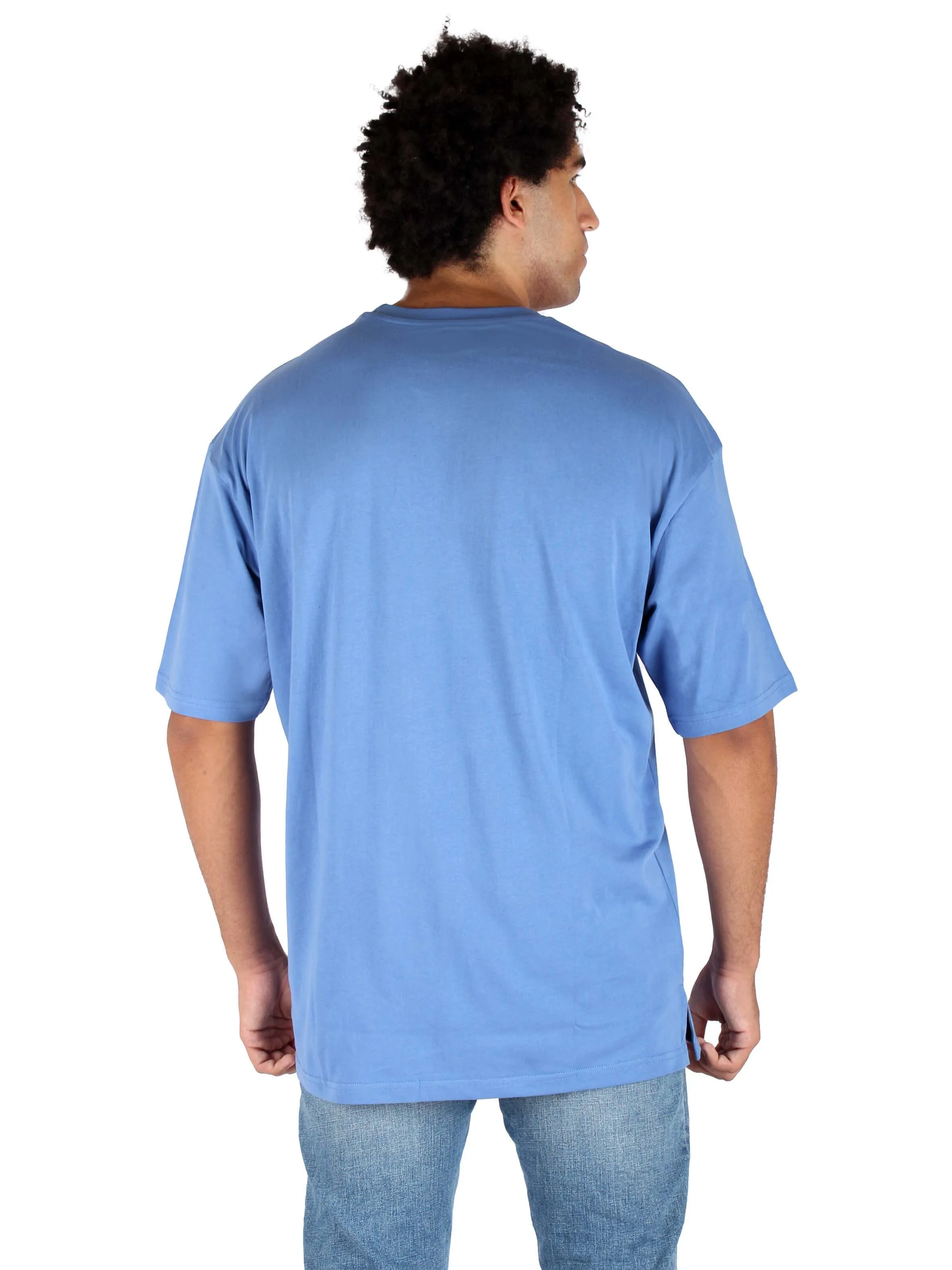 Oversized Basic Cotton T-shirt - Indigo