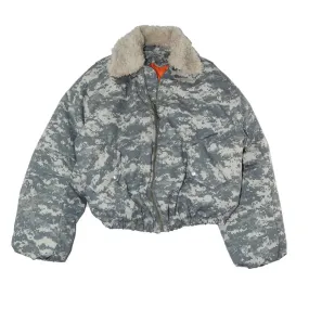 Oversized Grunge Camouflage Pattern Flight Jacket