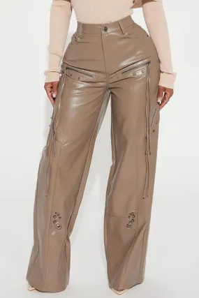 Oversized Vegan Leather Cargo Pants